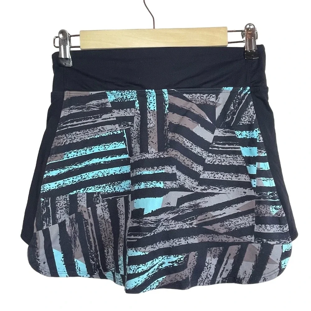 Dona Jo Skirt Size 1 / Small Black Skort Taupe Hem Athletic Tennis Golf Skirt‎
